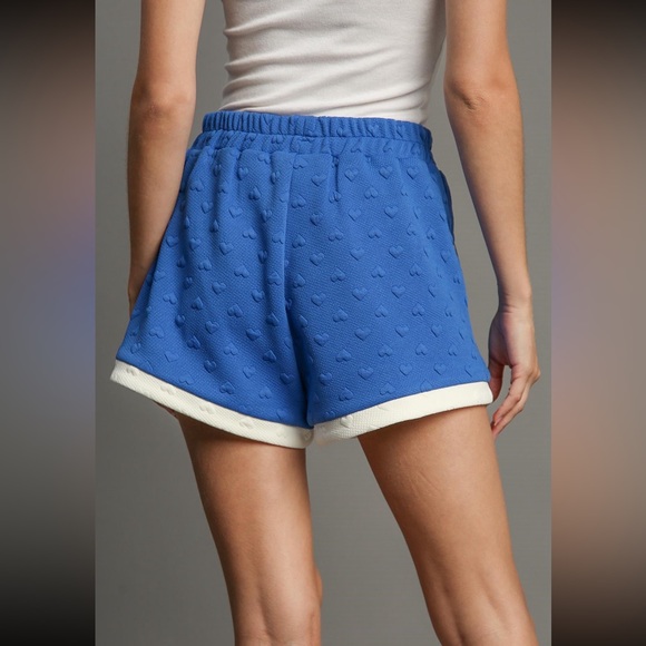 U2. ❤️NEW UMGEE Women's Shorts Royal Blue Heart Detail W/Pockets New Item - Picture 5 of 5